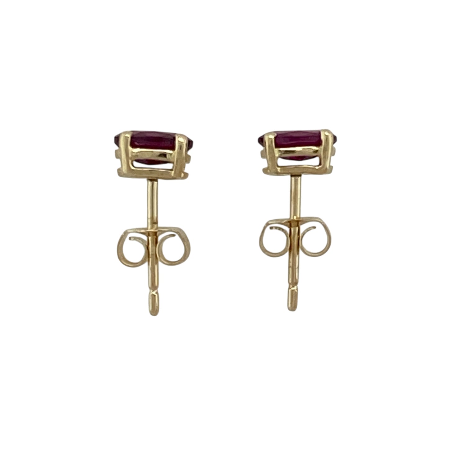 9ct Gold & Purple Stone Oval Cut Stud Earrings