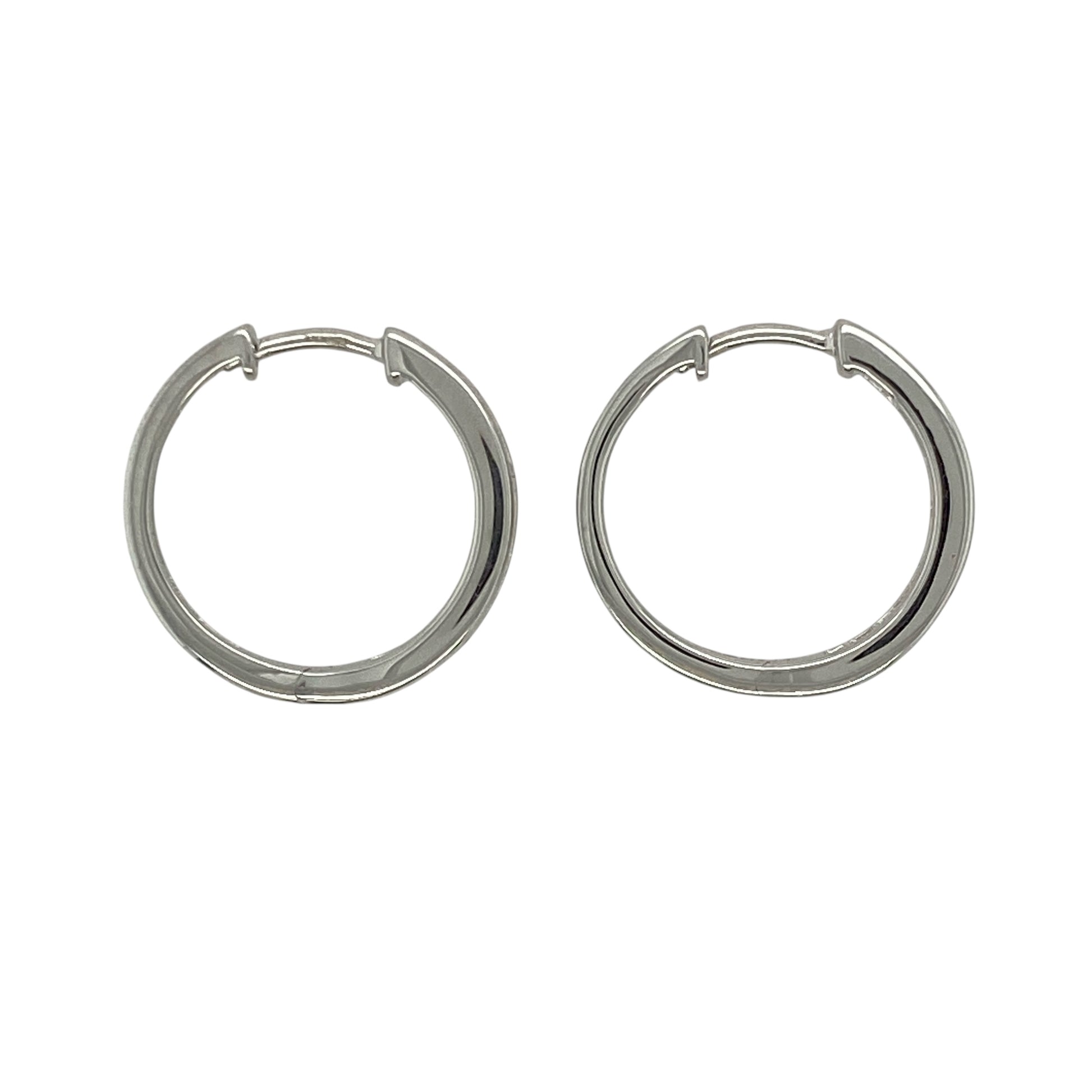 9ct White Gold & Diamond Set Hoop Earrings