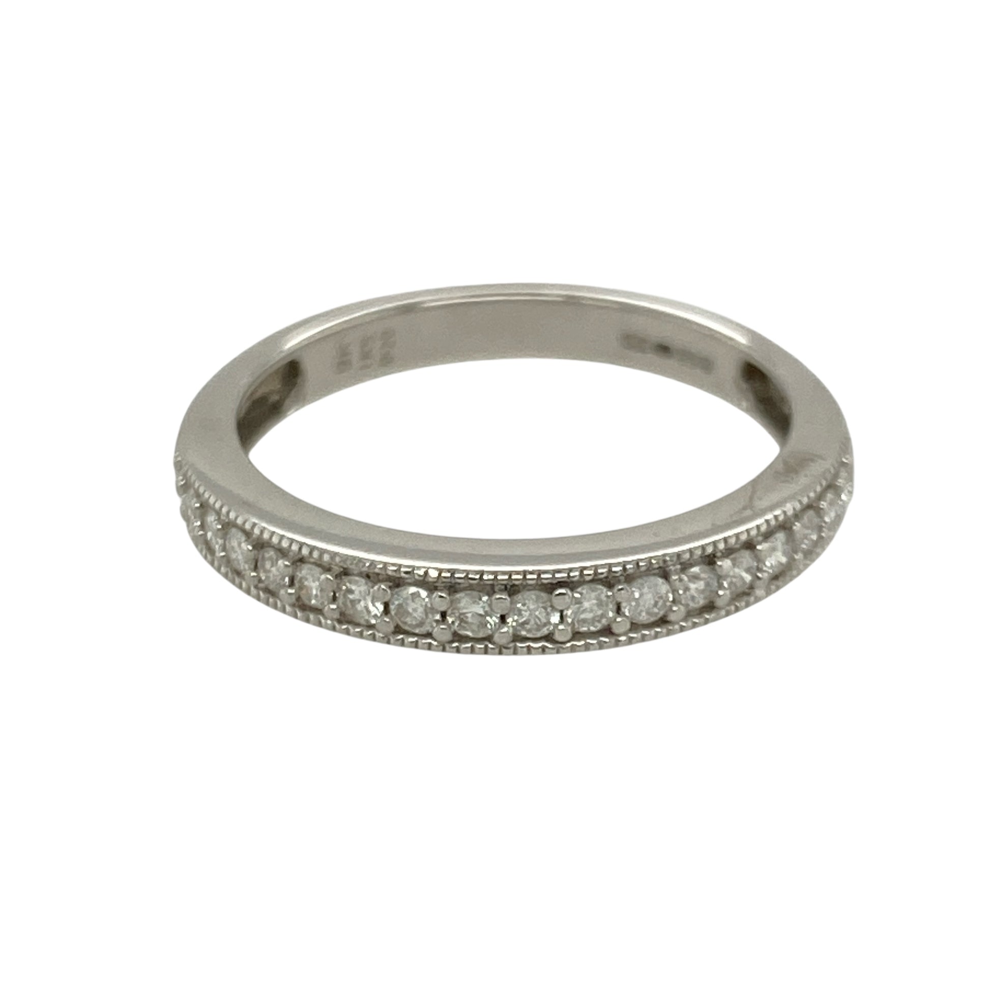 9ct White Gold & Diamond Set Band Ring