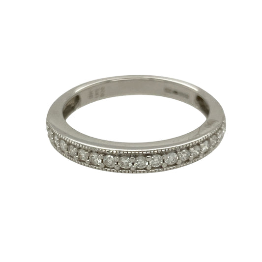 9ct White Gold & Diamond Set Band Ring