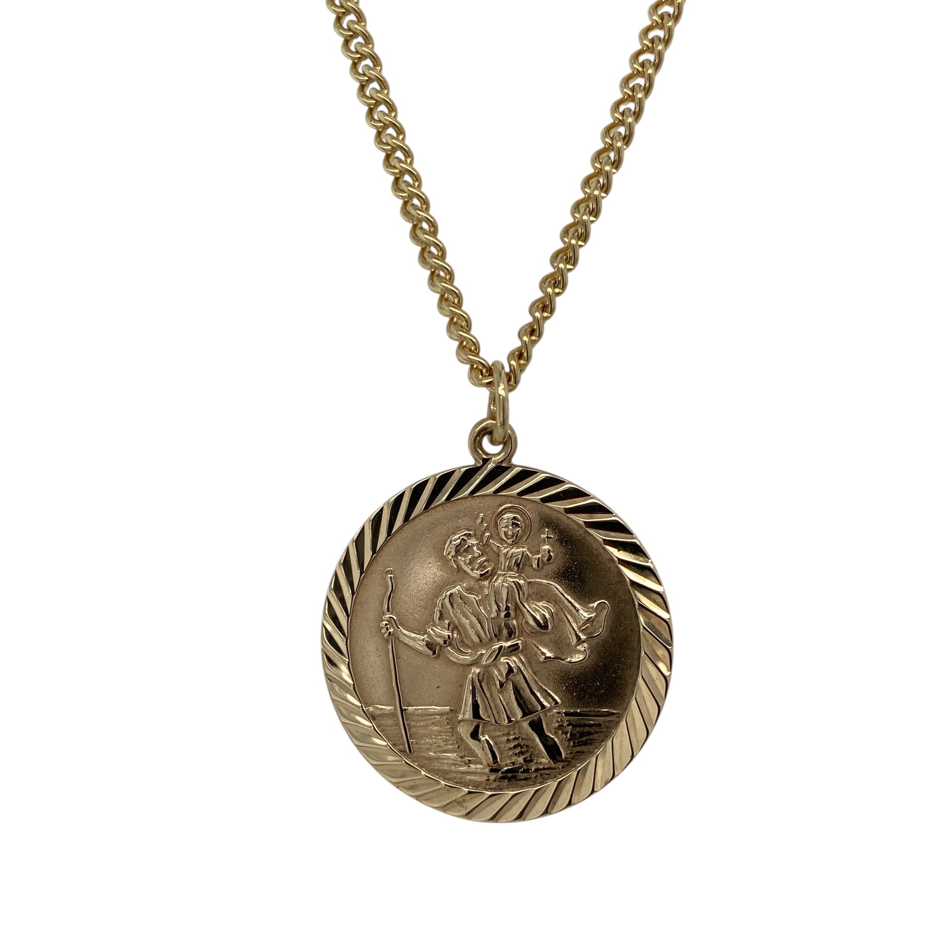 9ct Gold St Christopher 18" Necklace