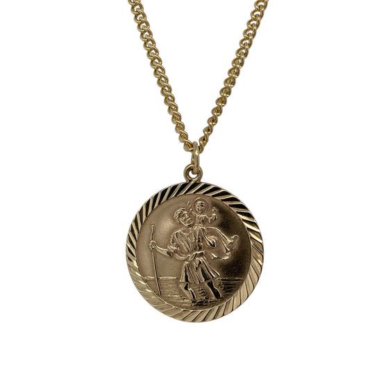 9ct Gold St Christopher 18" Necklace