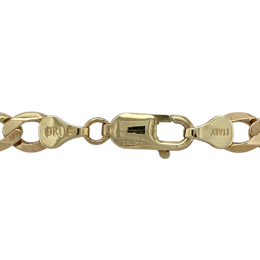 Bring bold strength and golden luxury to your collection with this pre-owned 9ct yellow gold curb chain—a substantial design with powerful presence, perfect for statement wear.
Design: The 20" chain features traditional curb links, measuring 7mm in width for a wide and striking look.
Material: Made from 9-carat yellow gold, the polished finish enhances the smooth links and adds timeless appeal.