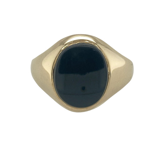 9ct Gold & Onyx Set Oval Signet Ring