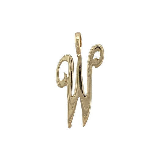 9ct Gold Initial 'W' Pendant