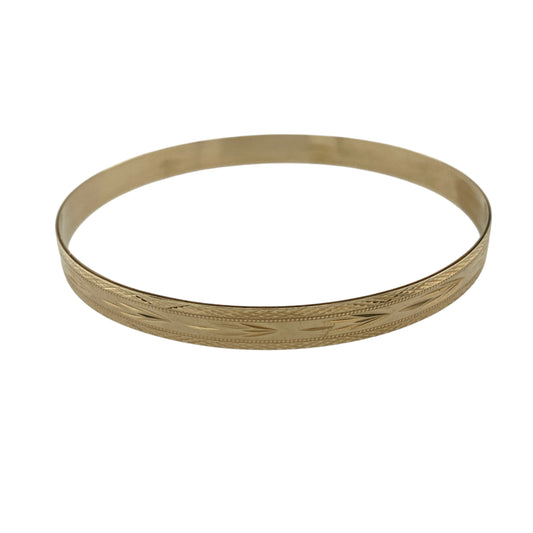 9ct Solid Gold Patterned Bangle