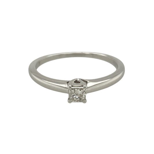 9ct White Gold & Diamond Set Solitaire Ring