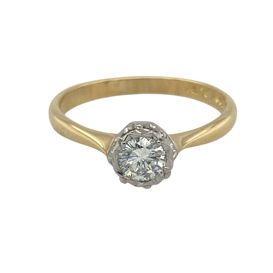18ct Gold & Platinum Diamond Set Solitaire Ring