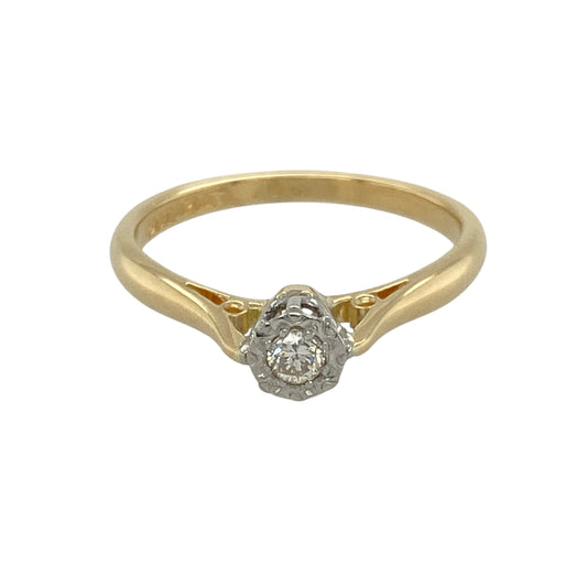 18ct Gold & Platinum Diamond Set Solitaire Ring