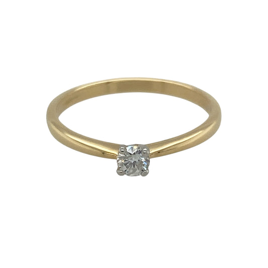 18ct Gold & Diamond Set Solitaire Ring