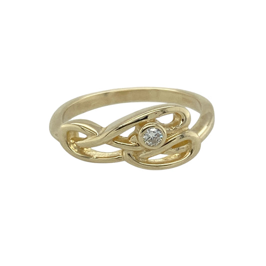 9ct Gold & Diamond Set Clogau Celtic Swirl Ring