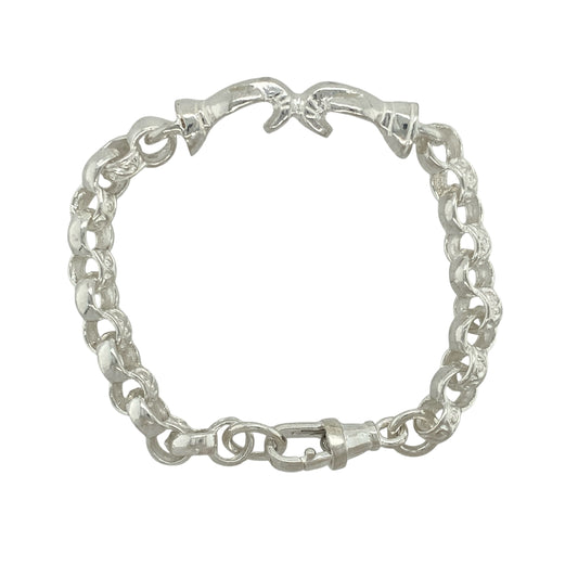 New 925 Silver 6.5" Boxing Glove Belcher Bracelet