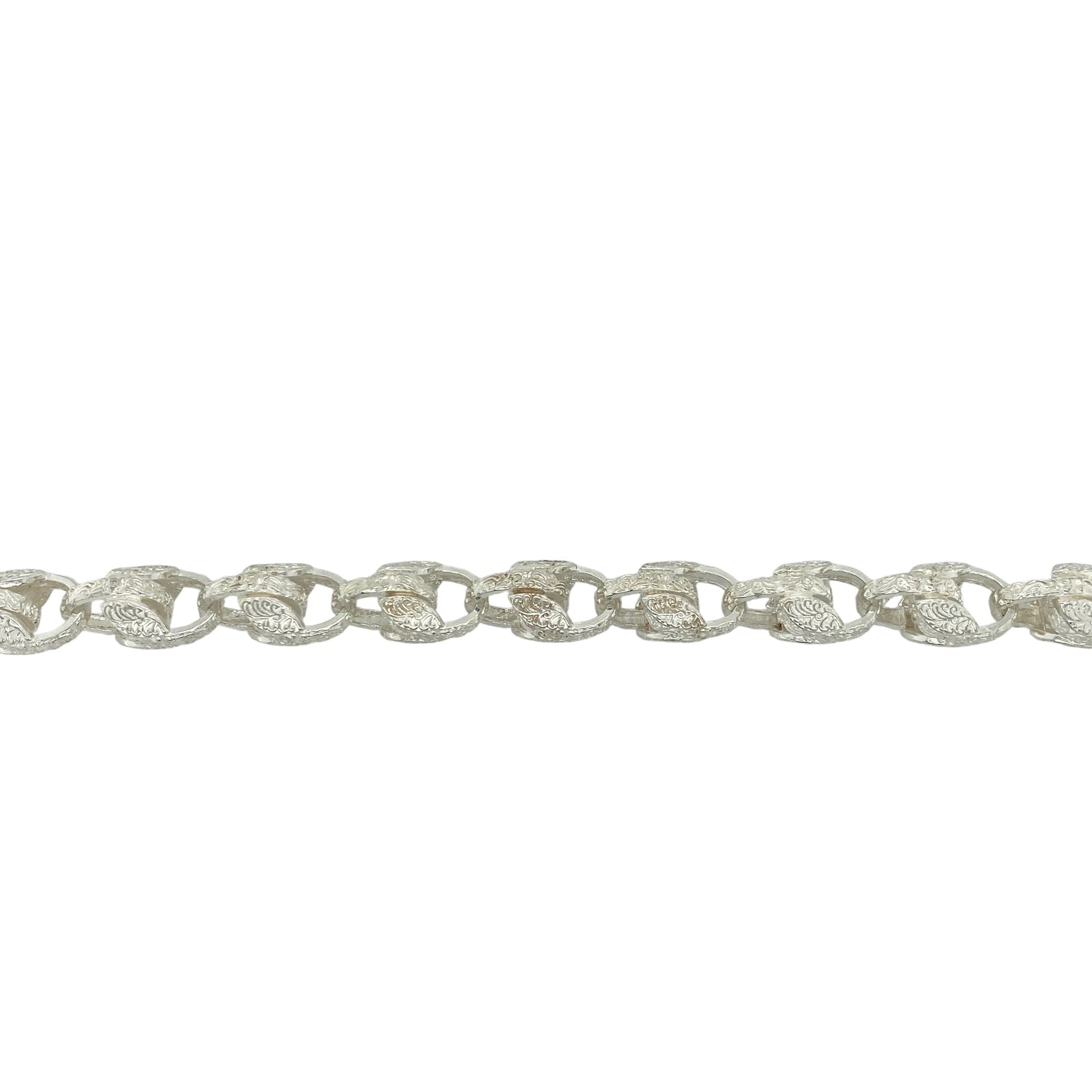 New 925 Silver 7.75" Patterned Tulip Bracelet