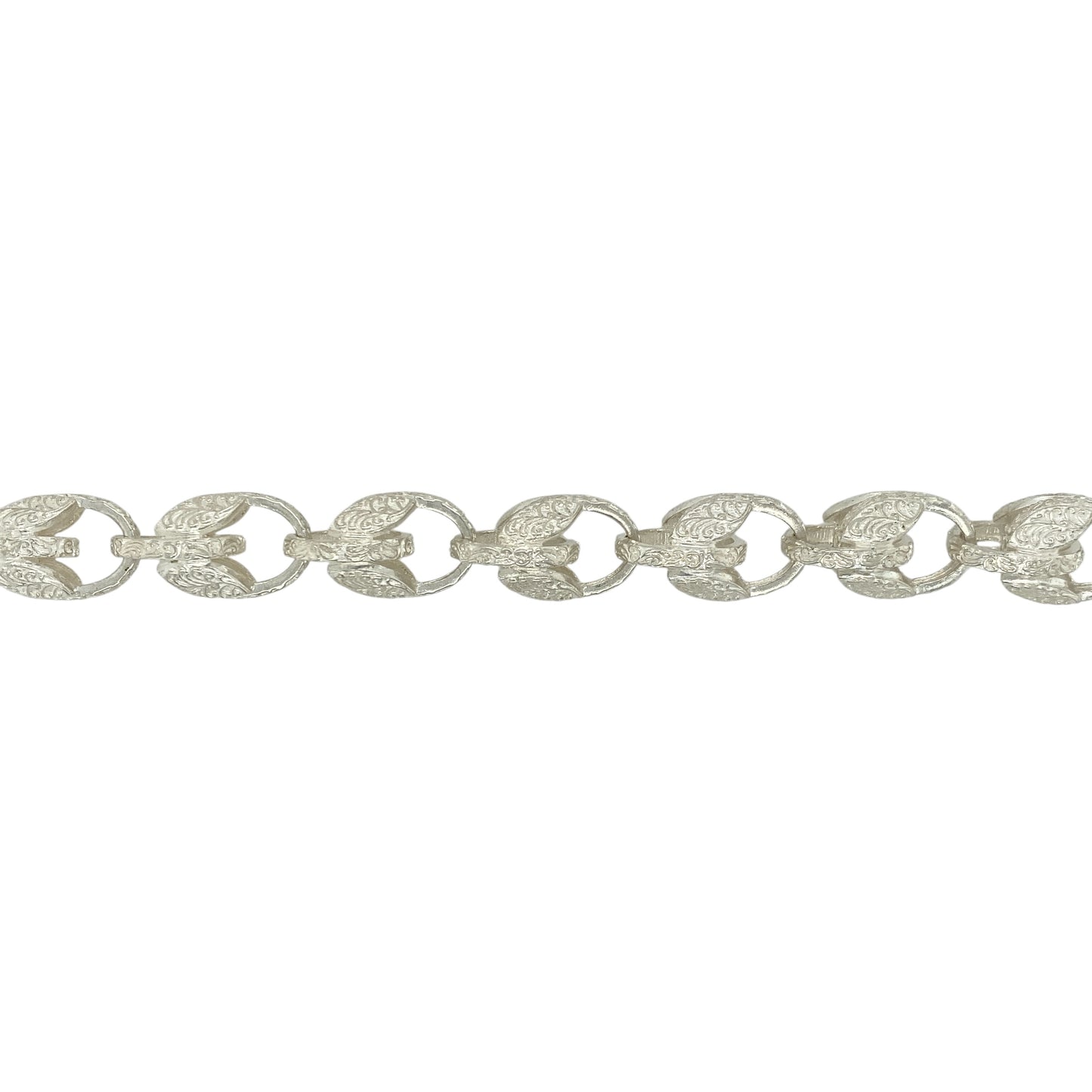 New 925 Silver 9" Patterned Tulip Bracelet