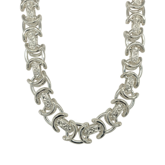 New 925 Solid Silver 24" Byzantine Chain