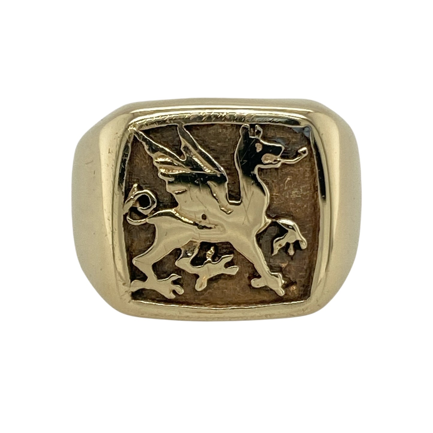 9ct Gold Welsh Dragon Signet Ring