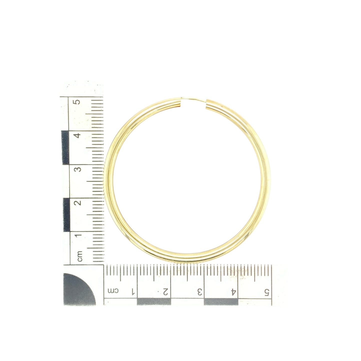 9ct Gold Hollow Plain Large Hoop Earrings