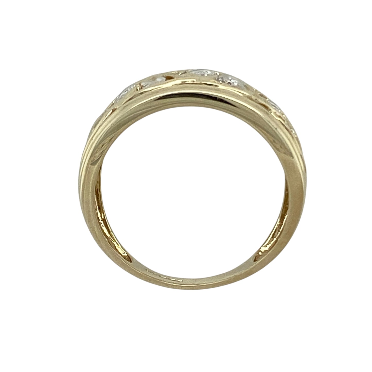 9ct Gold Open Patterned Wide Band Ring