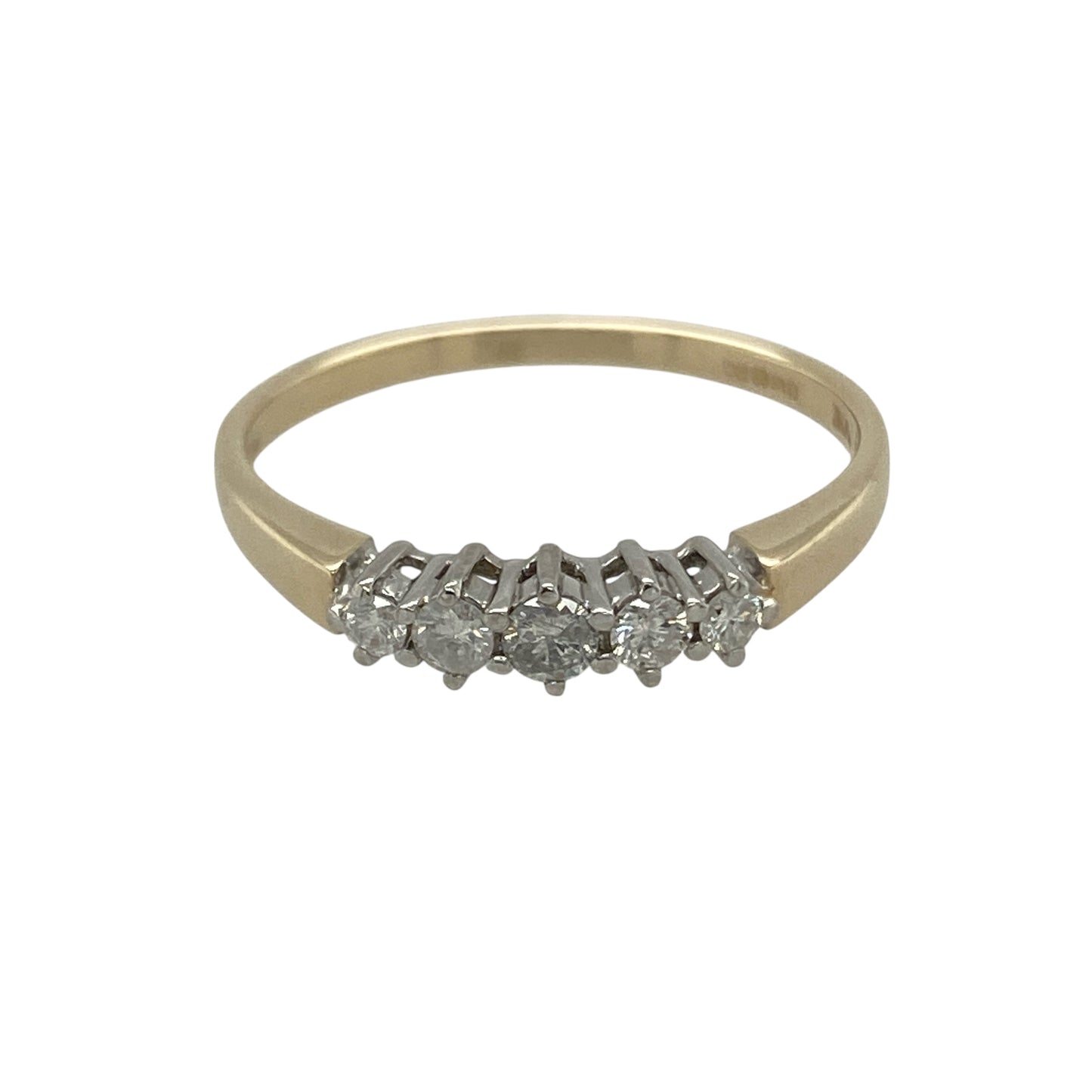9ct Gold & Diamond Set Five Stone Set Band Ring