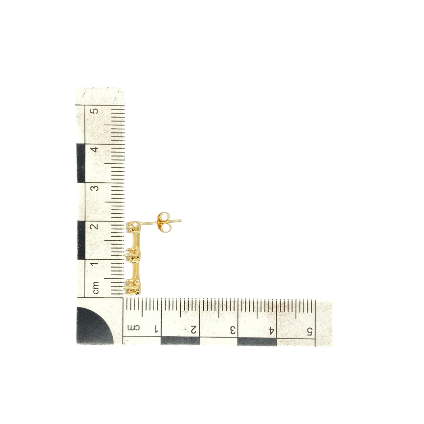 14ct Gold & Diamond Set Bar Stud Earrings