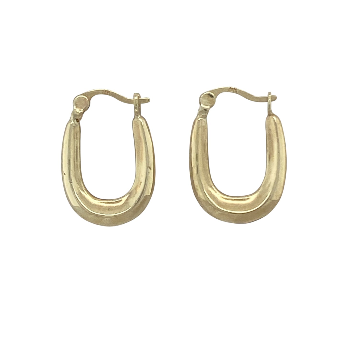 9ct Gold Small Oval Creole Earrings