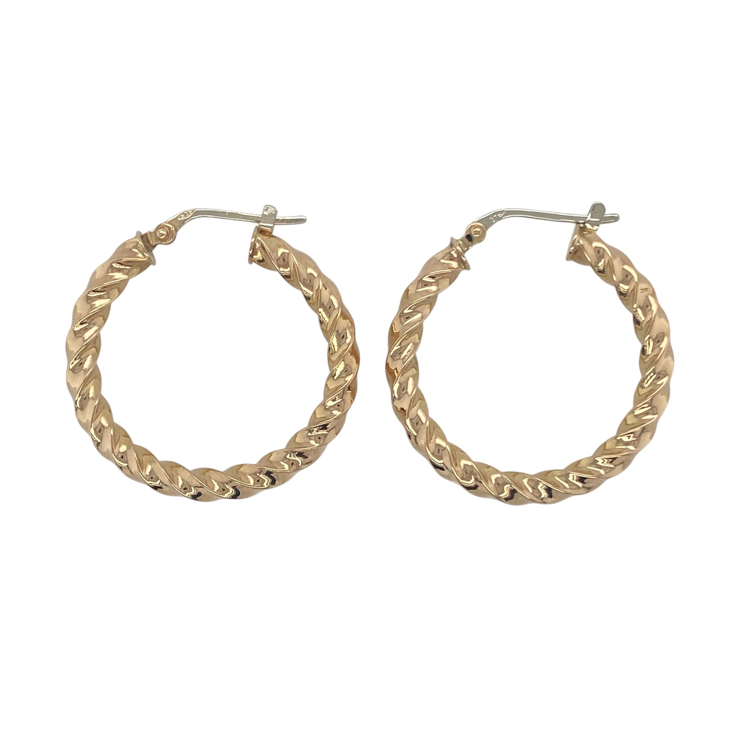 9ct Gold Twisted Hoop Creole Earrings