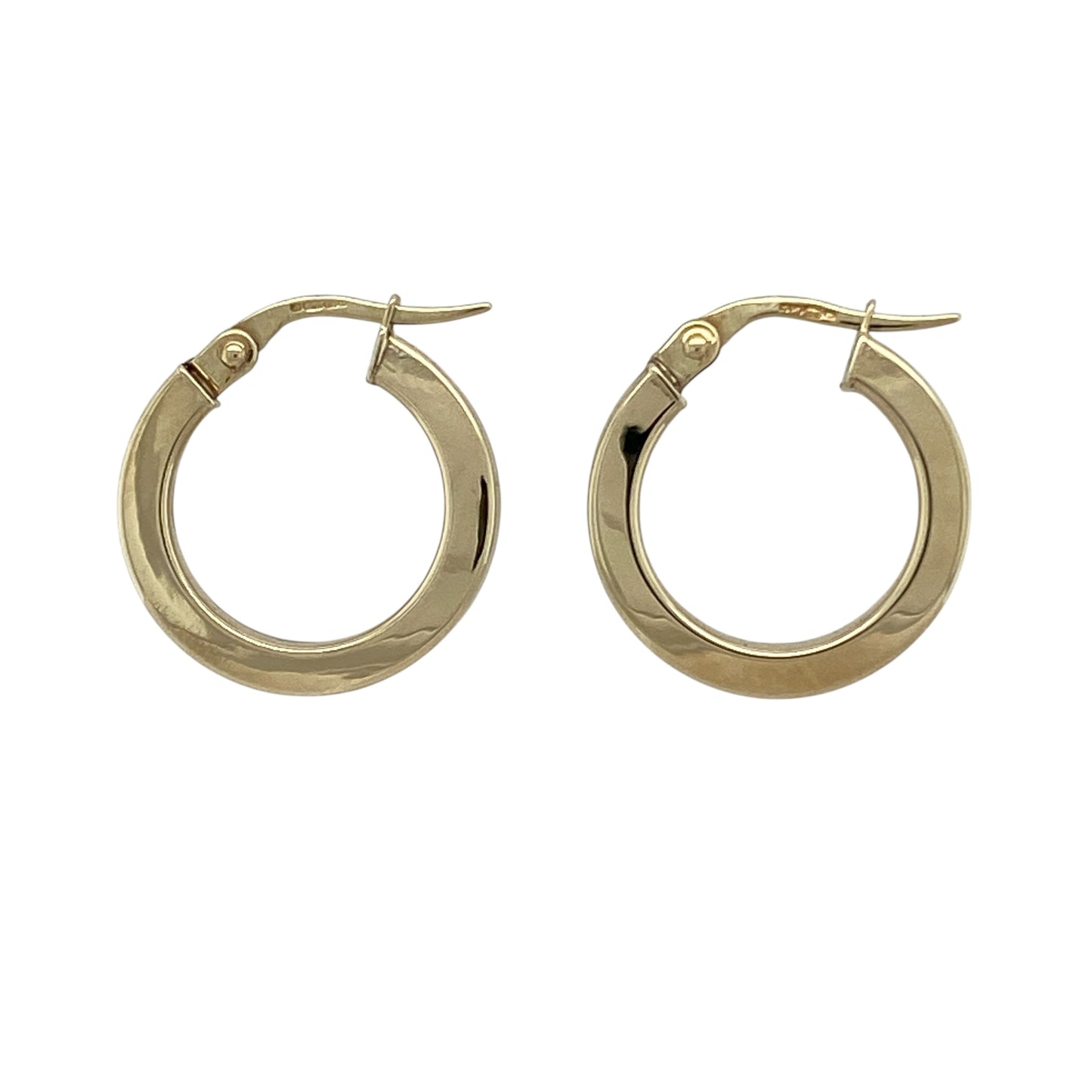 9ct Gold Plain Hoop Creole Earrings