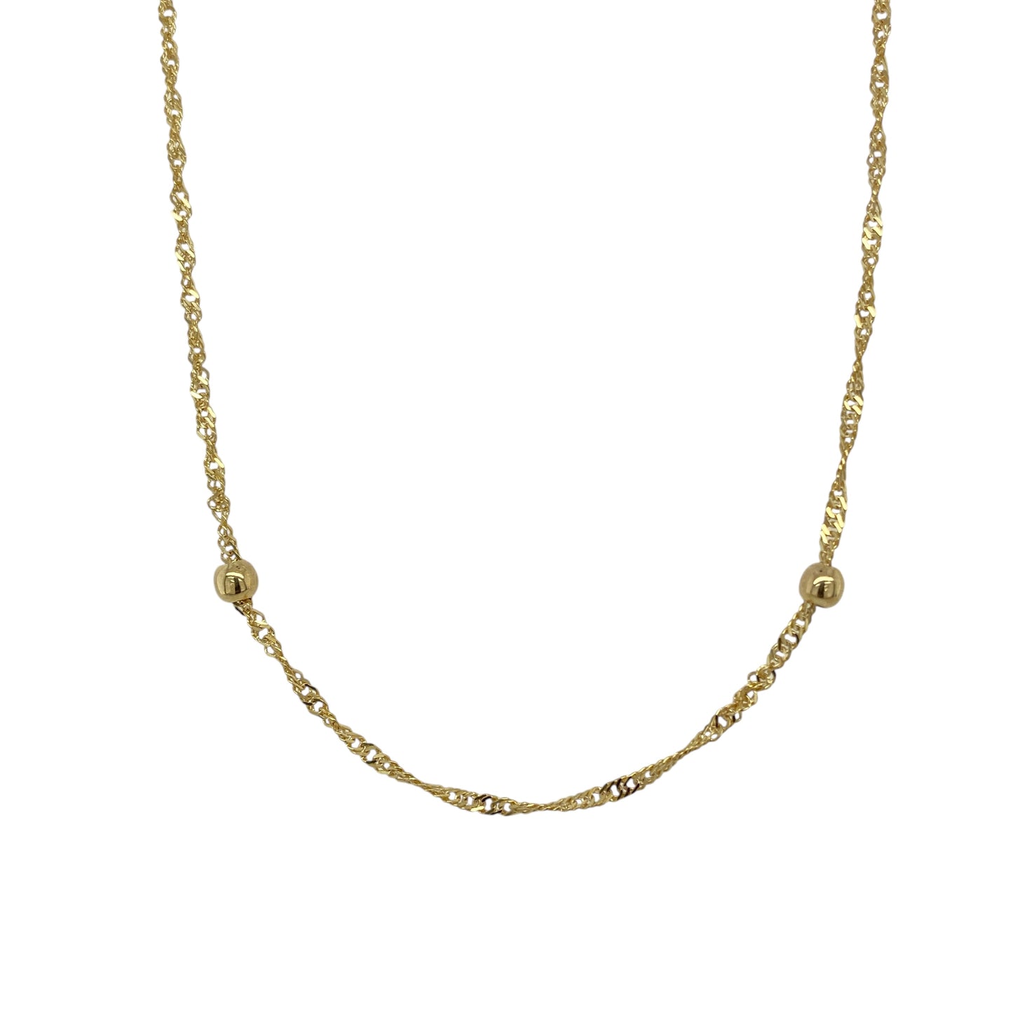 9ct Gold 18" Ball & Singapore Necklace