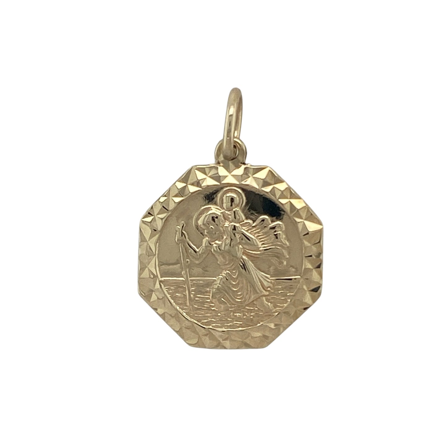 9ct Gold Octagon St Christopher Pendant