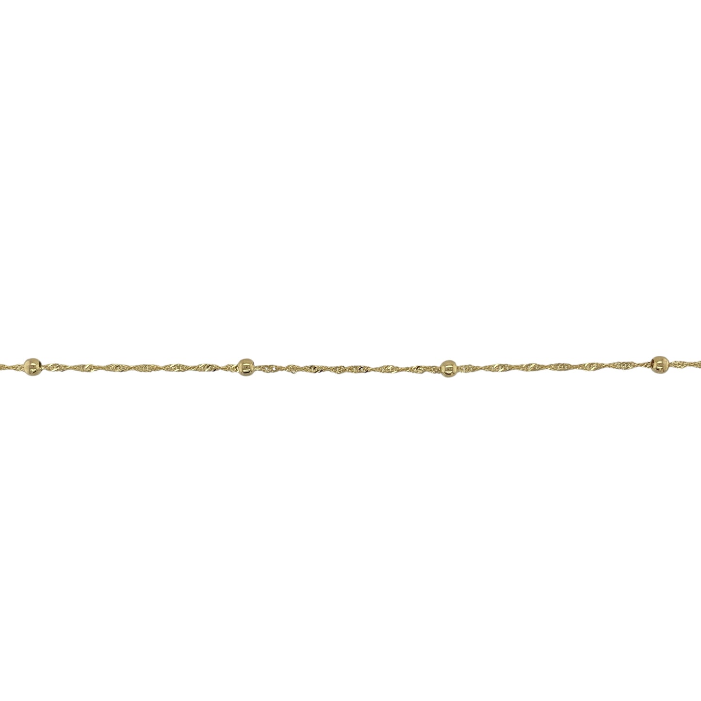 9ct Gold Singapore and Ball Link 7" Bracelet