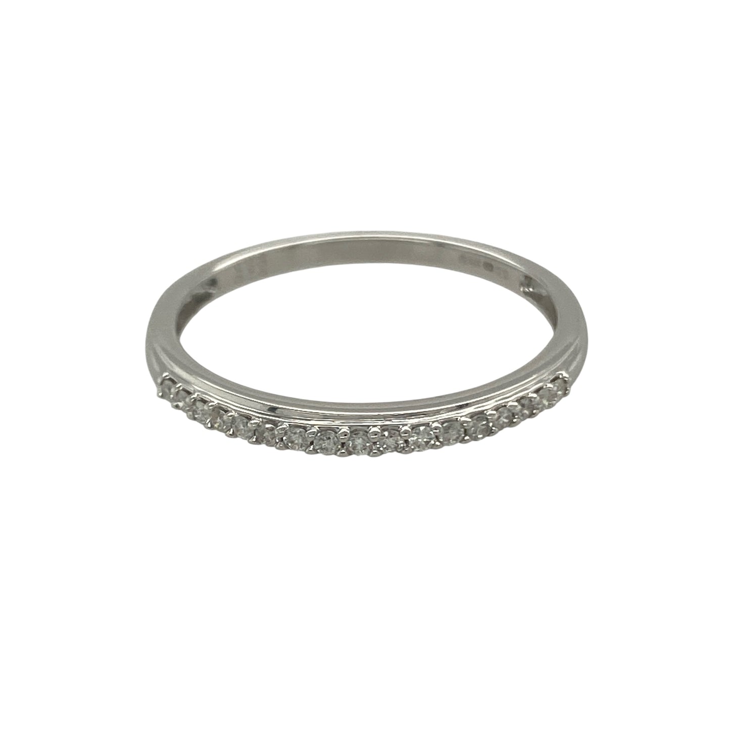 9ct White Gold & Diamond Set Band Ring