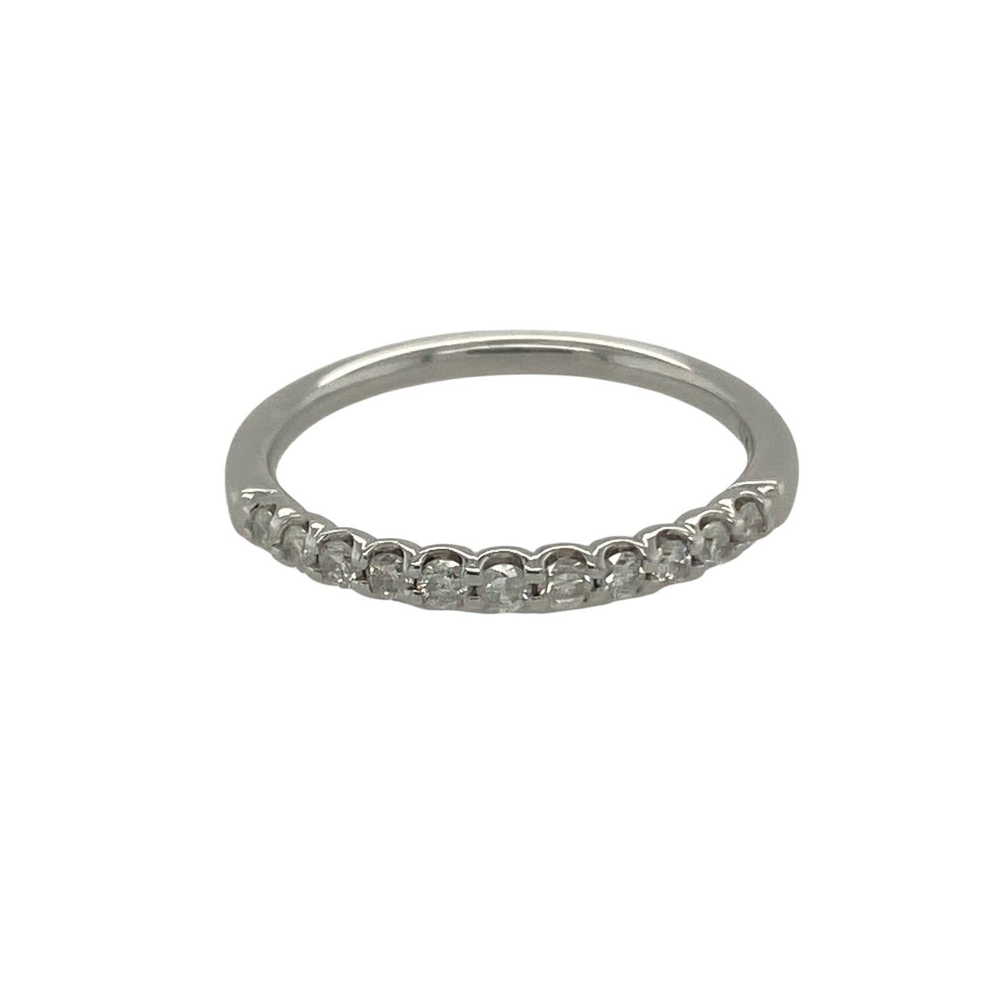 9ct White Gold & Diamond Set Band Ring