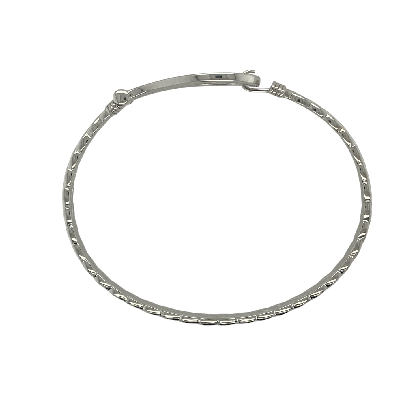 New 925 Silver & Cubic Zirconia Set Horseshoe Bangle