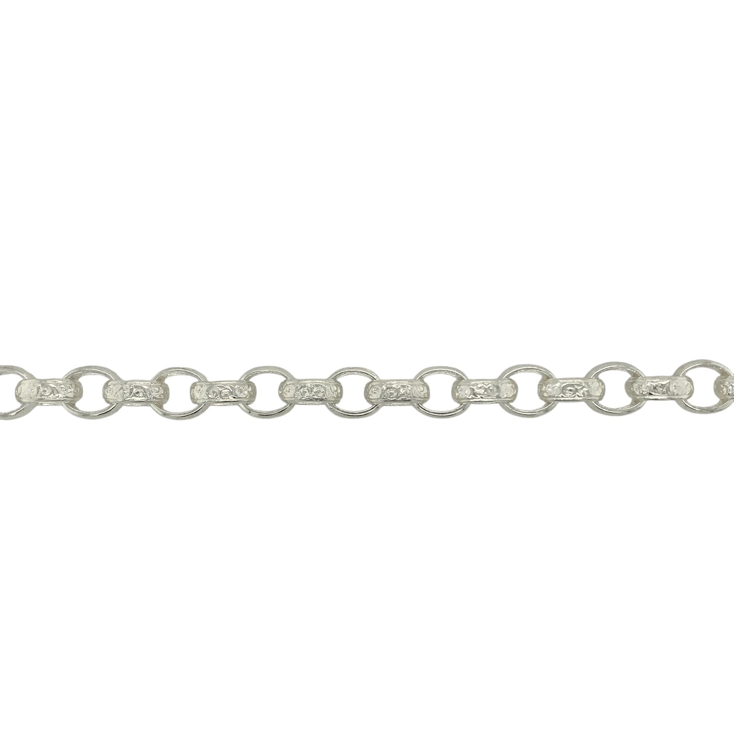 New 925 Solid Silver 8.5" Patterned Belcher Bracelet