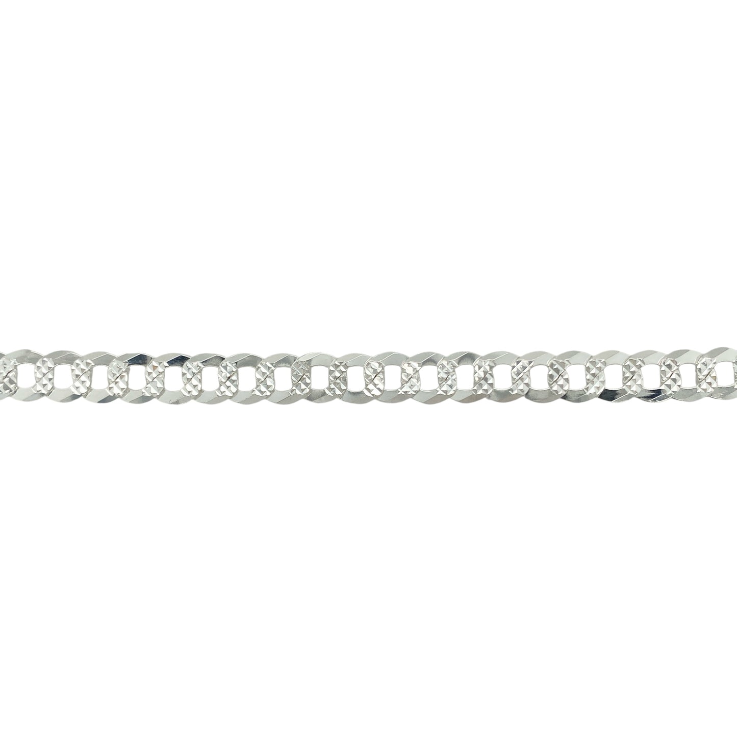 New 925 Silver 8.5" Patterned Curb Bracelet
