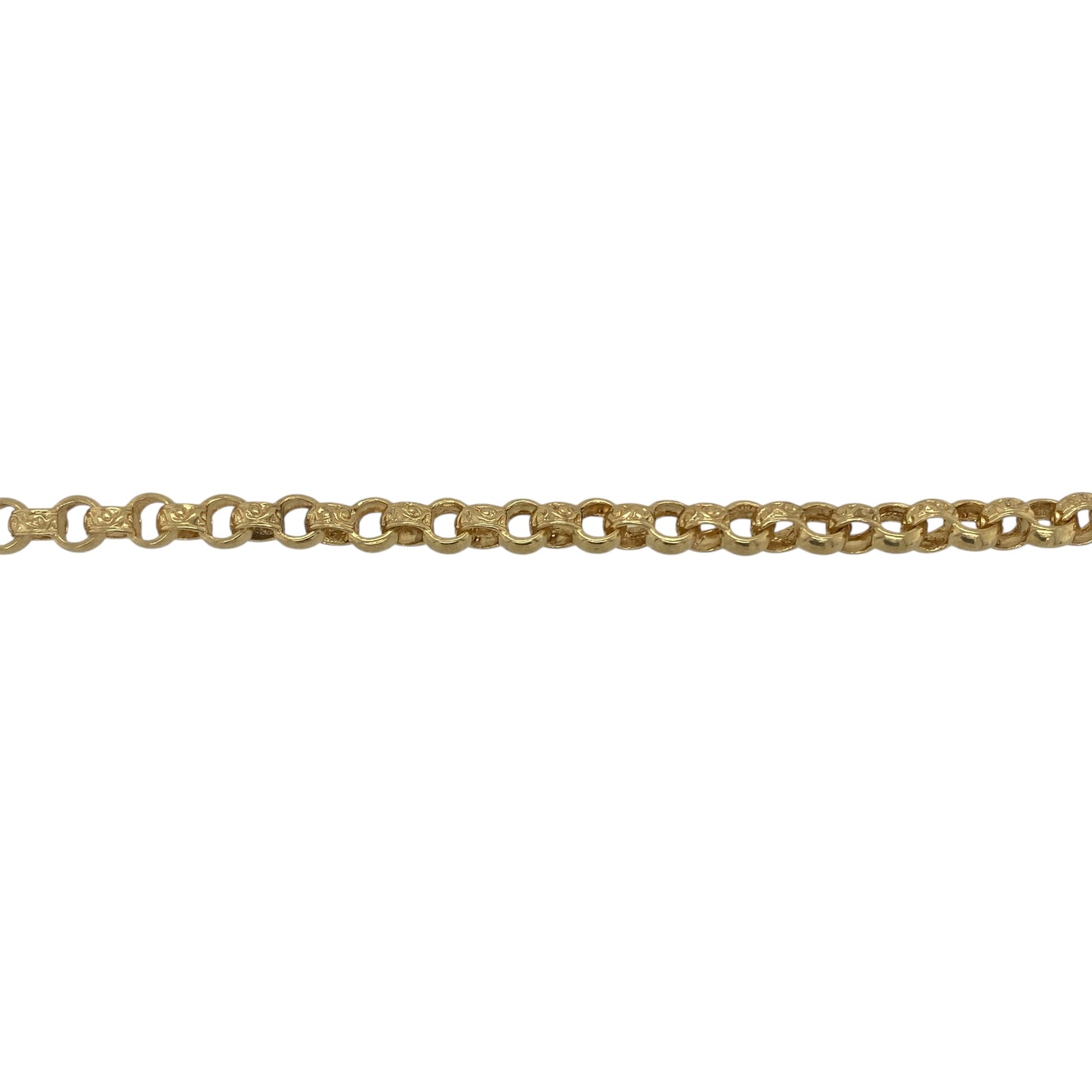 New Solid 925 Silver Heavily 9ct Gold Plated 6.5" Patterned Belcher Bracelet