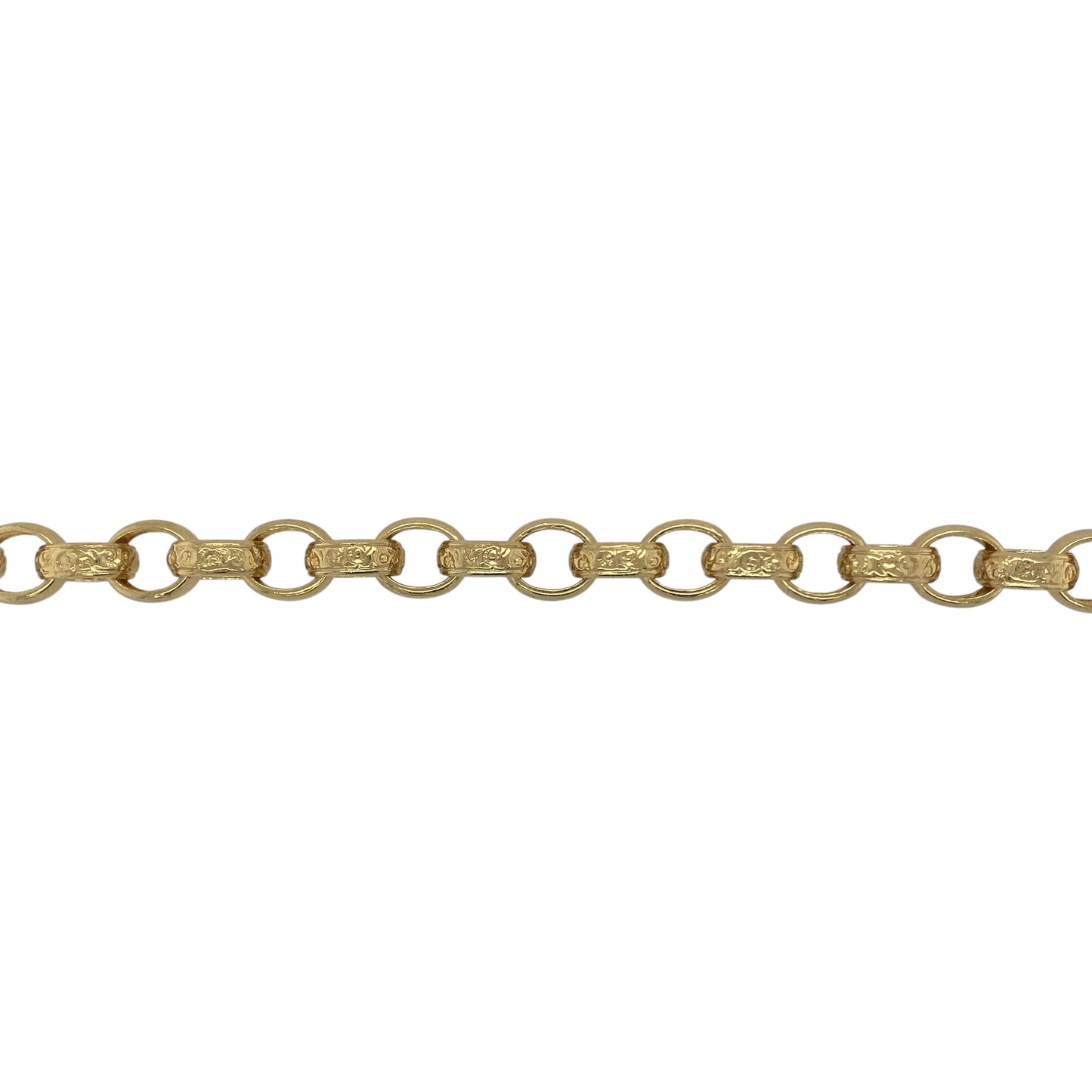 New Solid 925 Silver Heavily 9ct Gold Plated 7.75" Patterned Belcher Bracelet