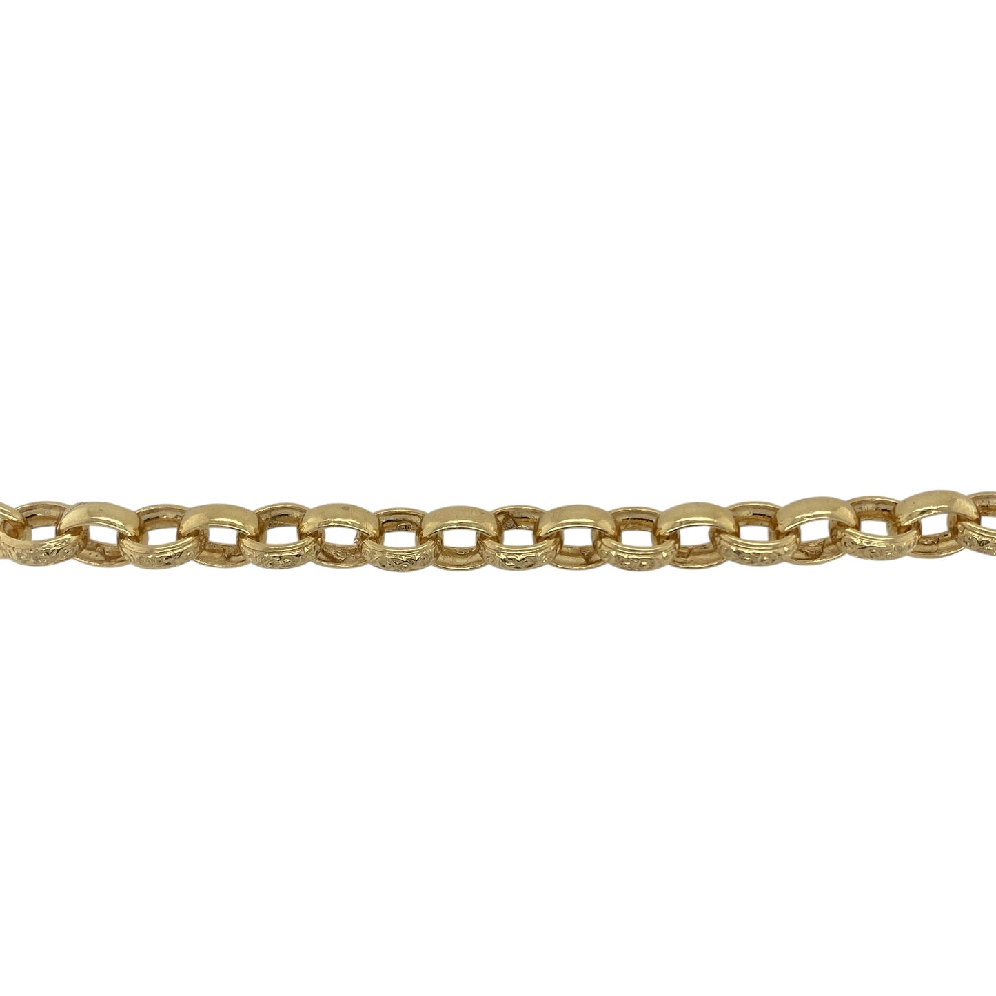 New Solid 925 Silver Heavily 9ct Gold Plated 6.5" Patterned Belcher Bracelet