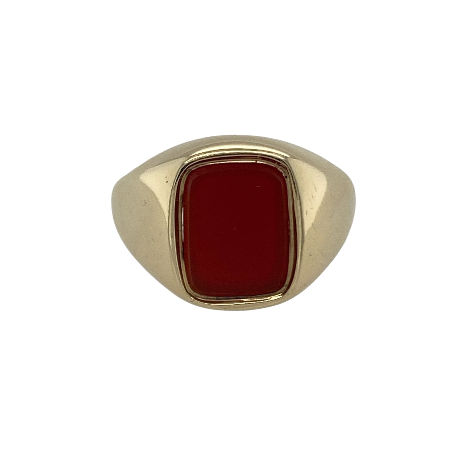 9ct Gold & Carnelian Set Rectangle Signet Ring