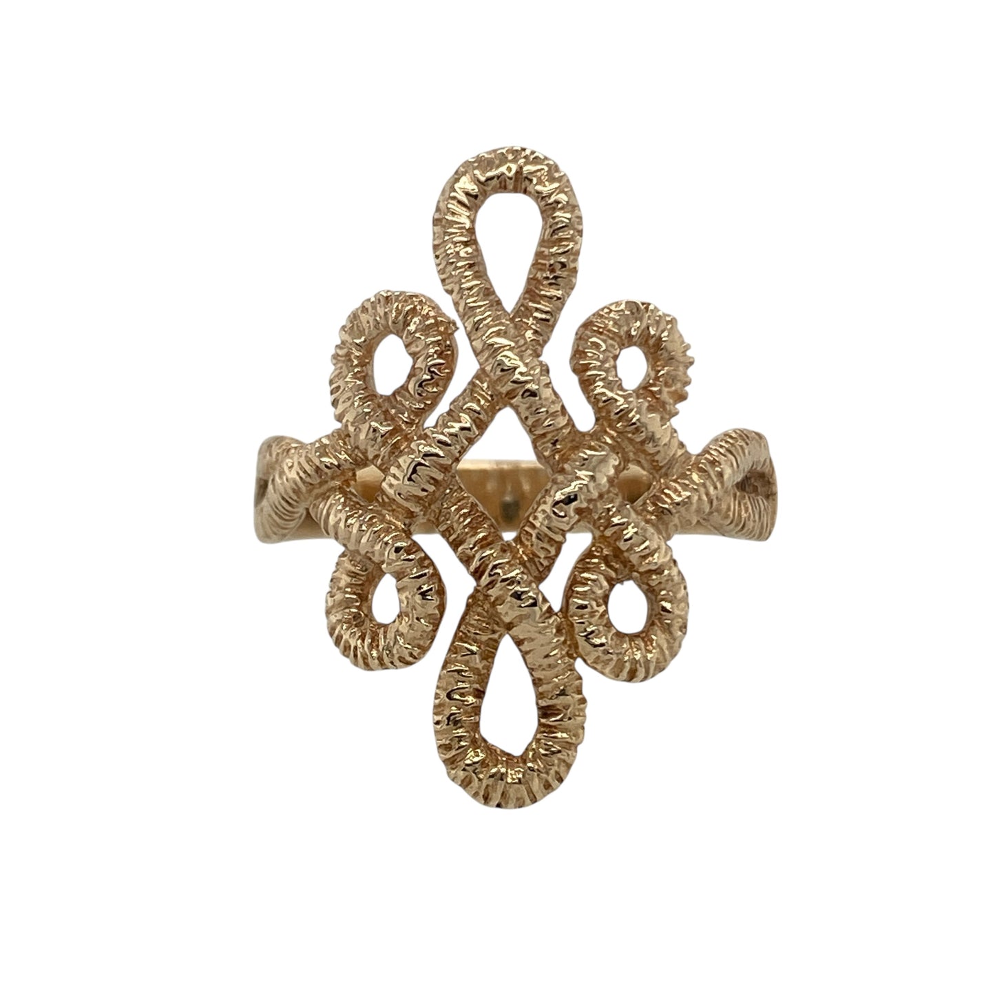 9ct Gold Open Weave Twist Dress Ring