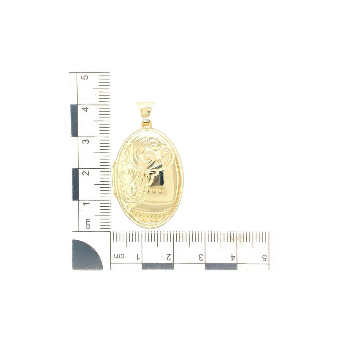 9ct Gold Patterned Oval Locket