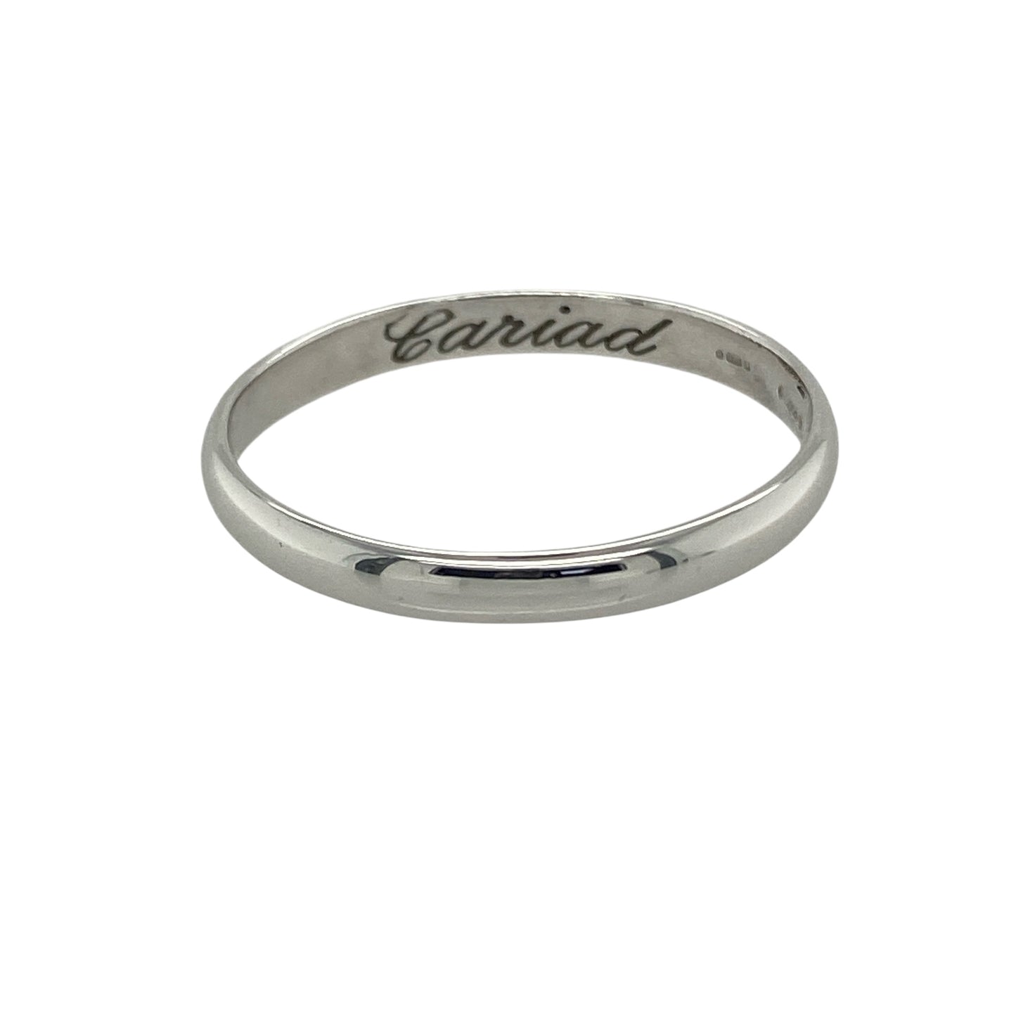 9ct White Gold Clogau Cariad 2mm Wedding Band Ring