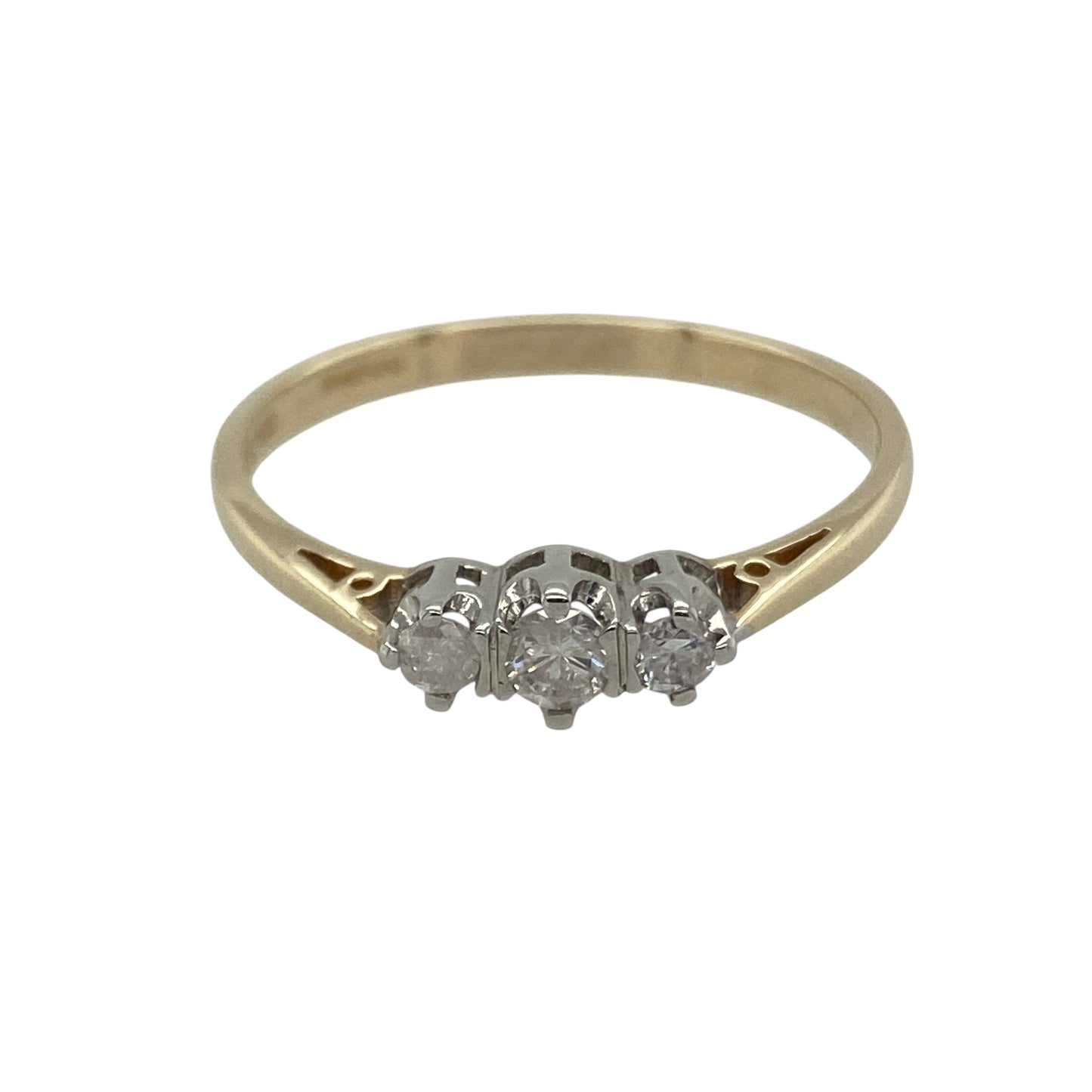9ct Gold & Diamond Set Trilogy Ring