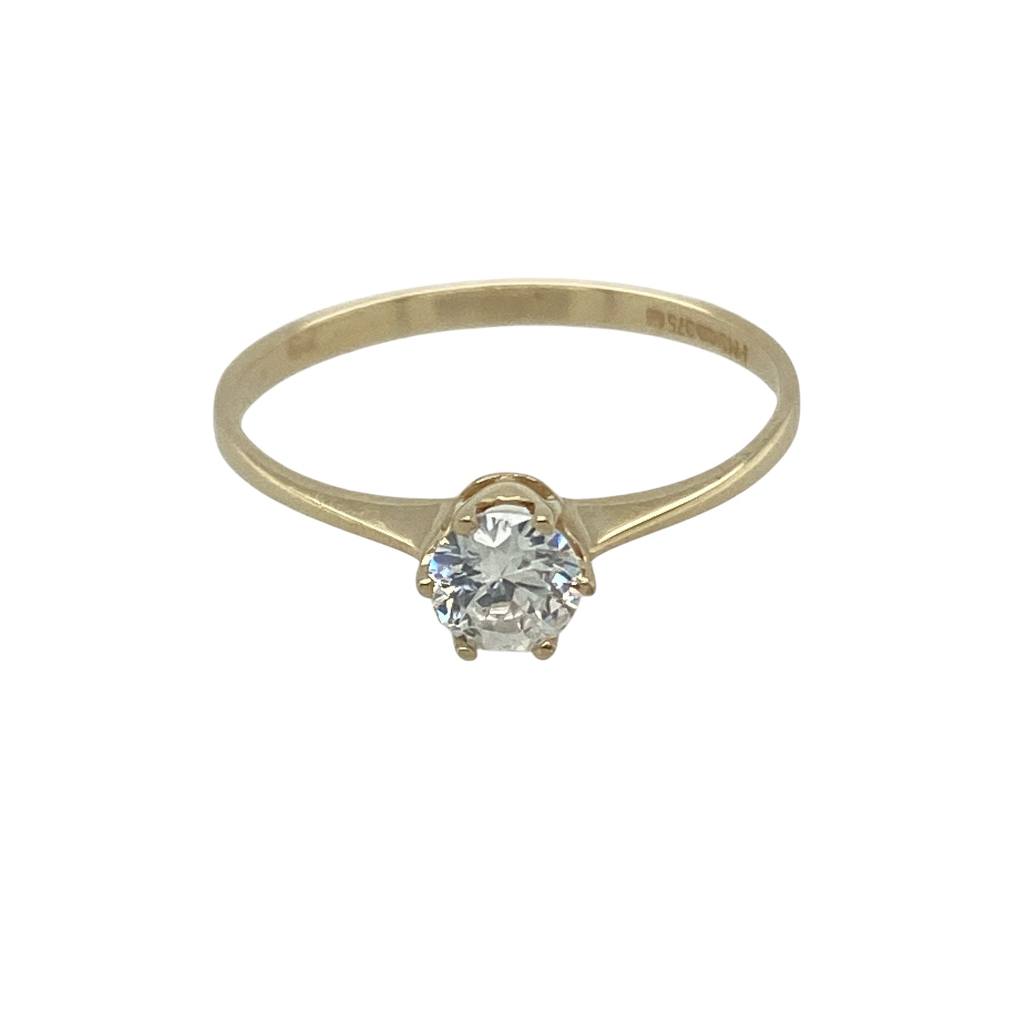 9ct Gold & Cubic Zirconia Set Solitaire Ring