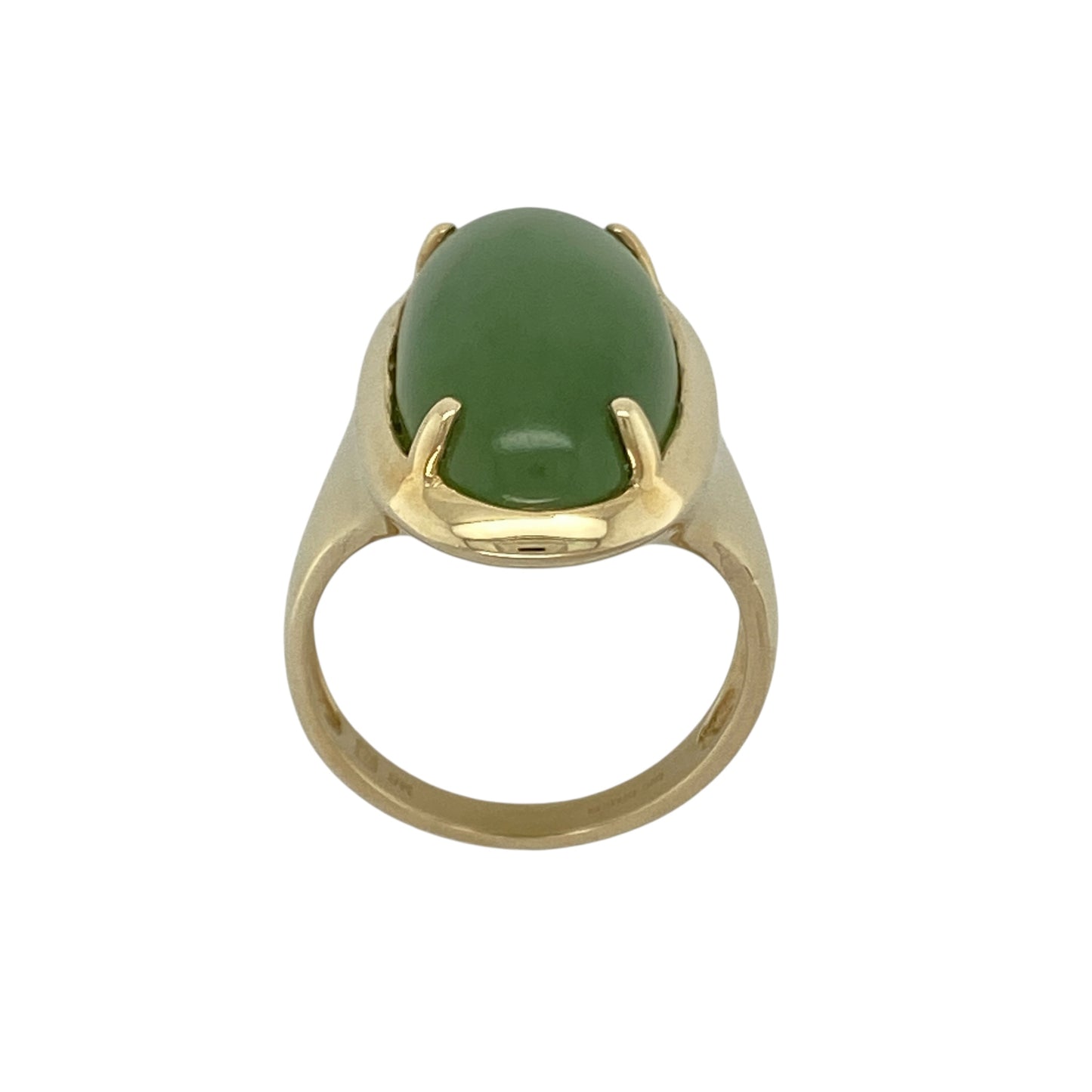 9ct Gold & Jade Set Oval Dress Ring