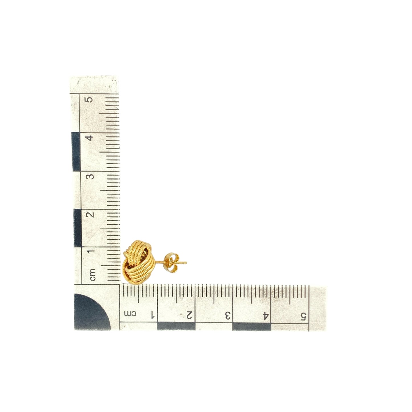 9ct Gold Patterned 12mm Knot Stud Earrings