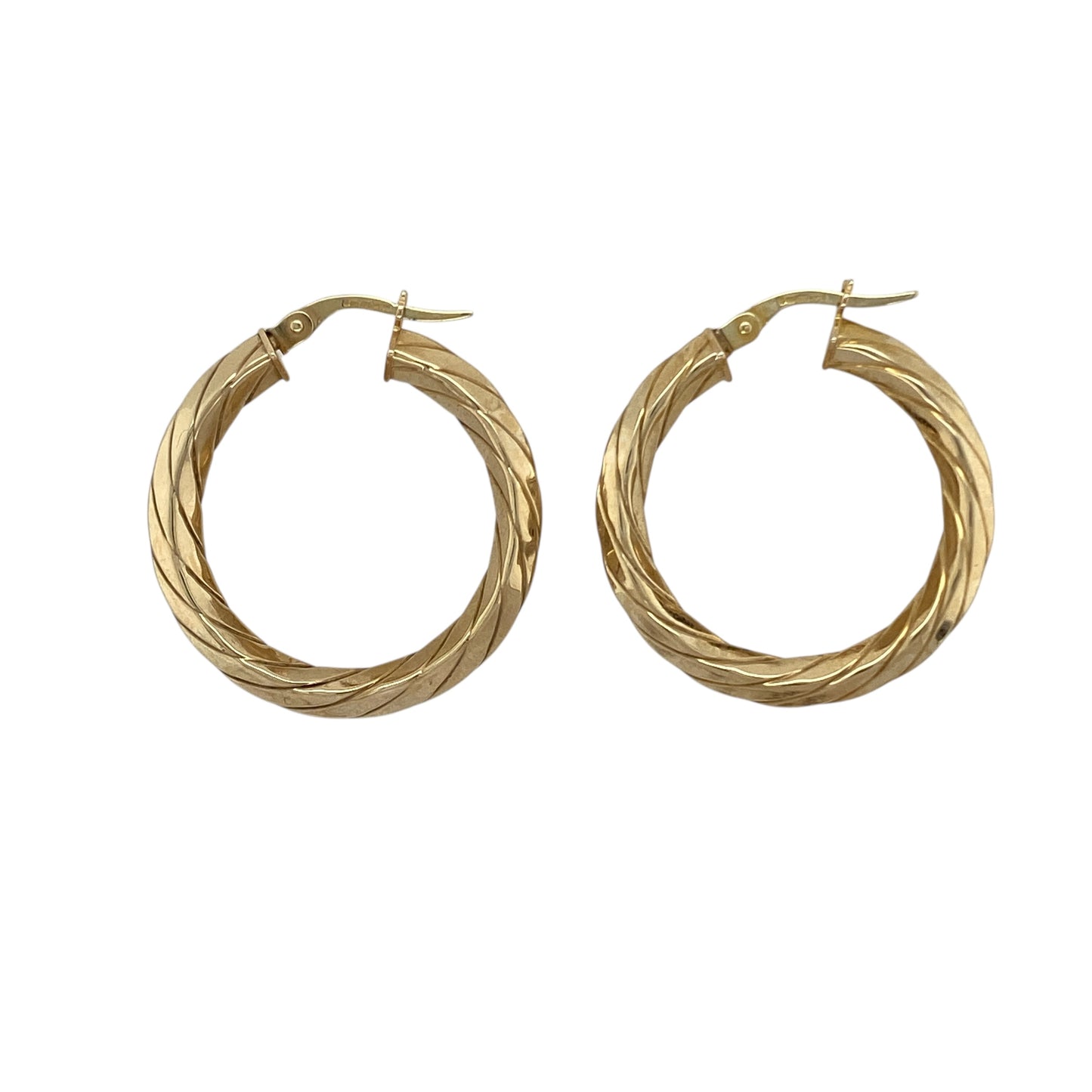 9ct Gold Twisted Hoop Creole Earrings