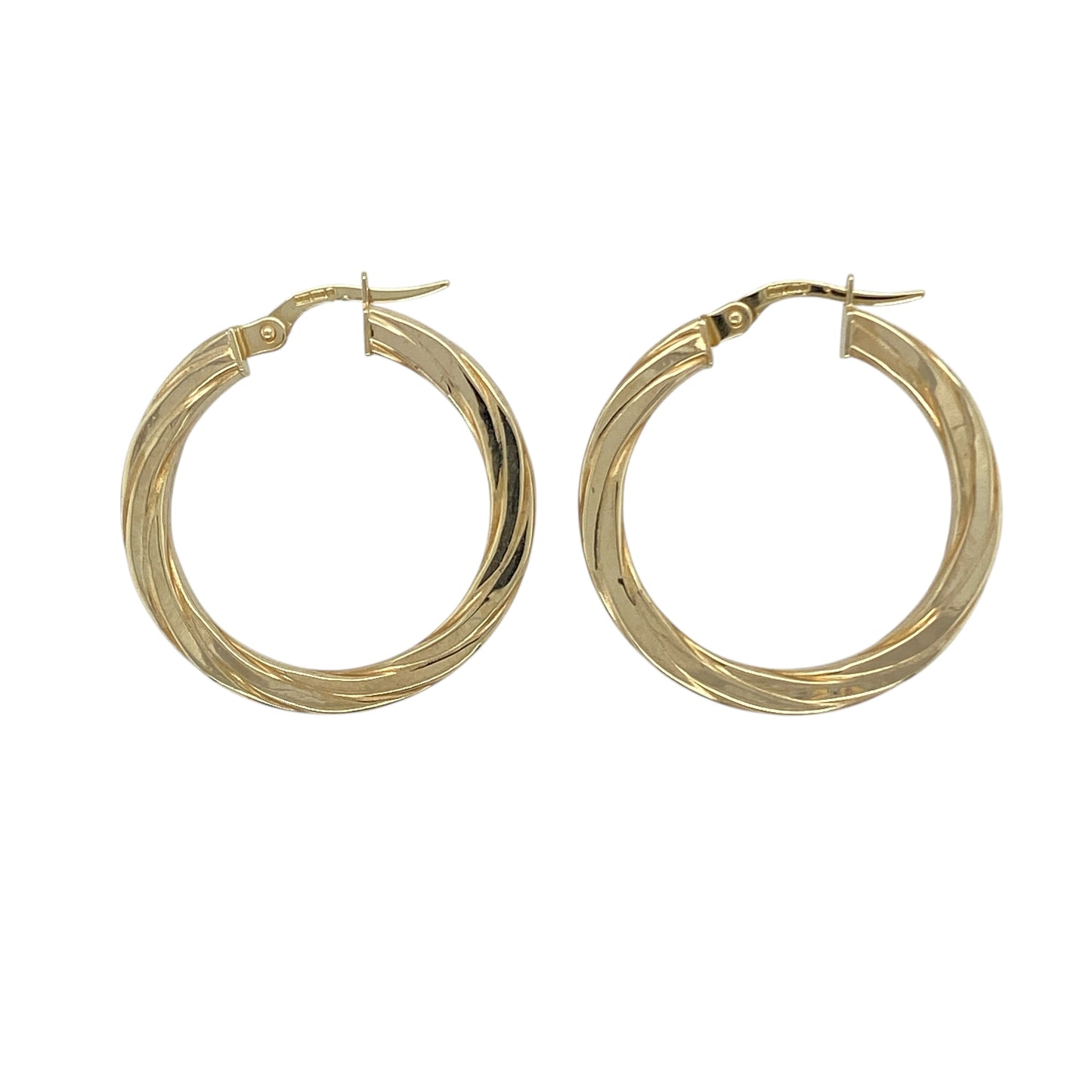 9ct Gold Twisted Hoop Creole Earrings