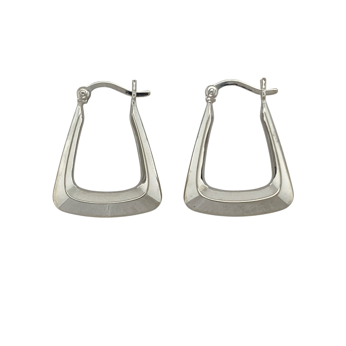 9ct White Gold Handbag Creole Earrings
