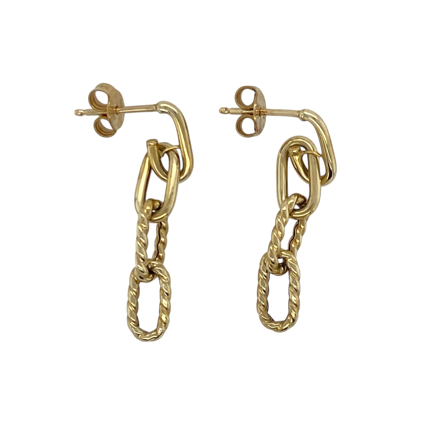 9ct Gold Link Drop Earrings
